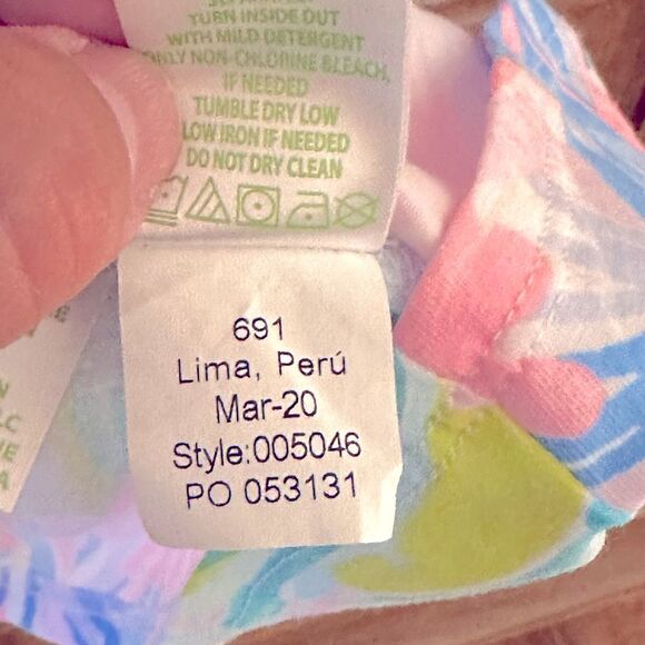 Lilly Pulitzer Jia Tank Top It was All a Dream Floral Pink Blue - Picture 6 of 6